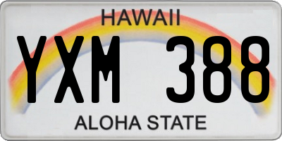 HI license plate YXM388
