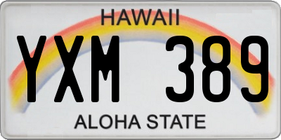 HI license plate YXM389
