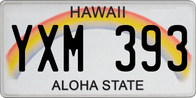 HI license plate YXM393