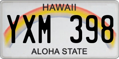 HI license plate YXM398