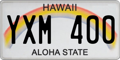 HI license plate YXM400