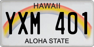 HI license plate YXM401