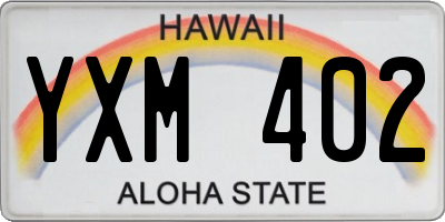 HI license plate YXM402