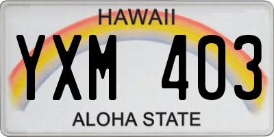 HI license plate YXM403
