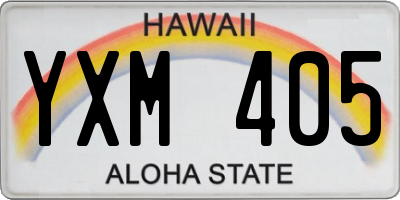 HI license plate YXM405