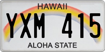 HI license plate YXM415