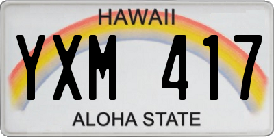 HI license plate YXM417