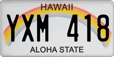 HI license plate YXM418