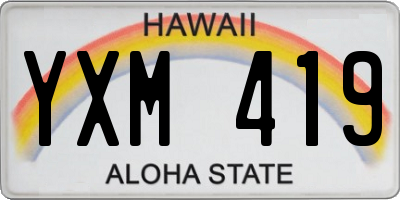 HI license plate YXM419