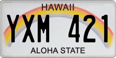 HI license plate YXM421