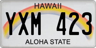 HI license plate YXM423