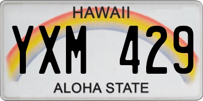 HI license plate YXM429