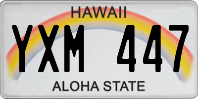 HI license plate YXM447