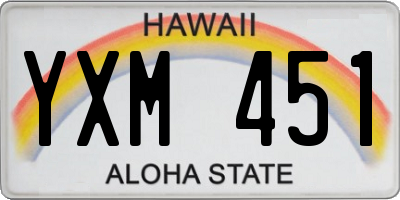 HI license plate YXM451