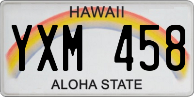 HI license plate YXM458