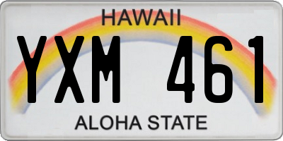 HI license plate YXM461