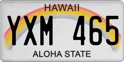 HI license plate YXM465