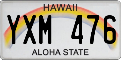 HI license plate YXM476