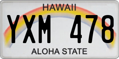 HI license plate YXM478