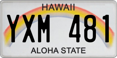 HI license plate YXM481