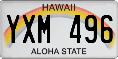 HI license plate YXM496