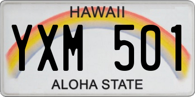 HI license plate YXM501