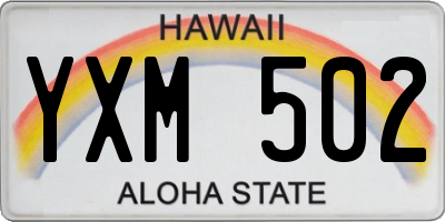 HI license plate YXM502