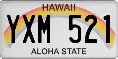 HI license plate YXM521