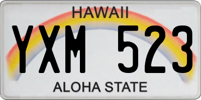 HI license plate YXM523