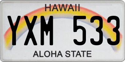 HI license plate YXM533