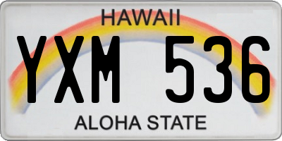 HI license plate YXM536