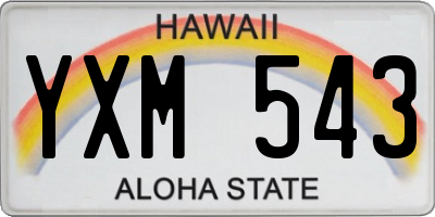 HI license plate YXM543