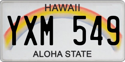 HI license plate YXM549