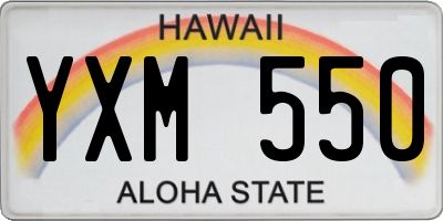 HI license plate YXM550