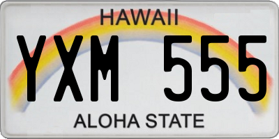 HI license plate YXM555