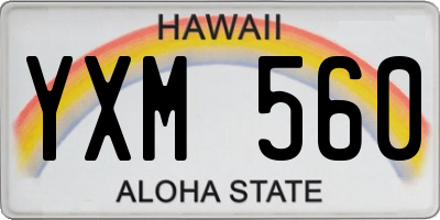 HI license plate YXM560