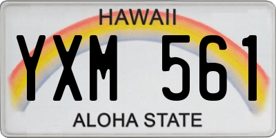 HI license plate YXM561