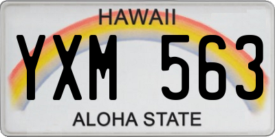 HI license plate YXM563