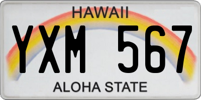 HI license plate YXM567