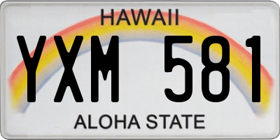 HI license plate YXM581