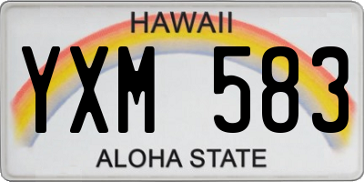 HI license plate YXM583