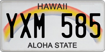 HI license plate YXM585