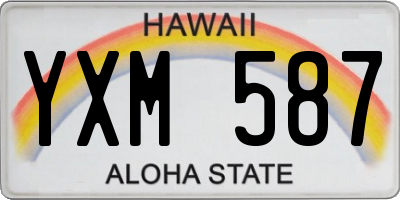 HI license plate YXM587