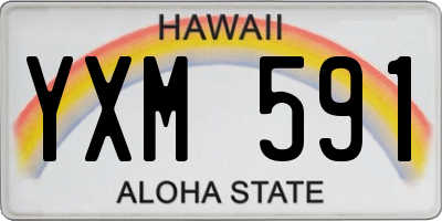 HI license plate YXM591