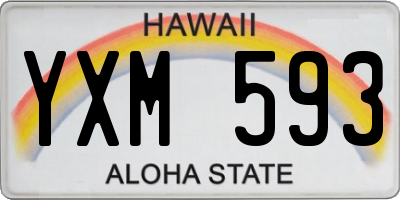 HI license plate YXM593