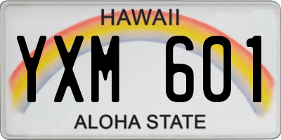 HI license plate YXM601