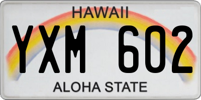 HI license plate YXM602