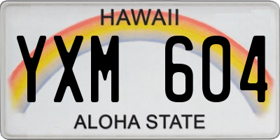 HI license plate YXM604