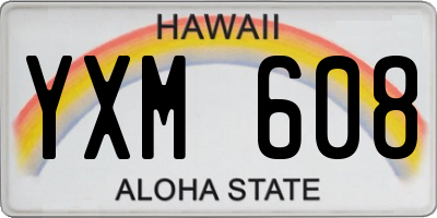 HI license plate YXM608