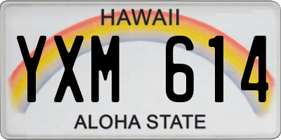 HI license plate YXM614
